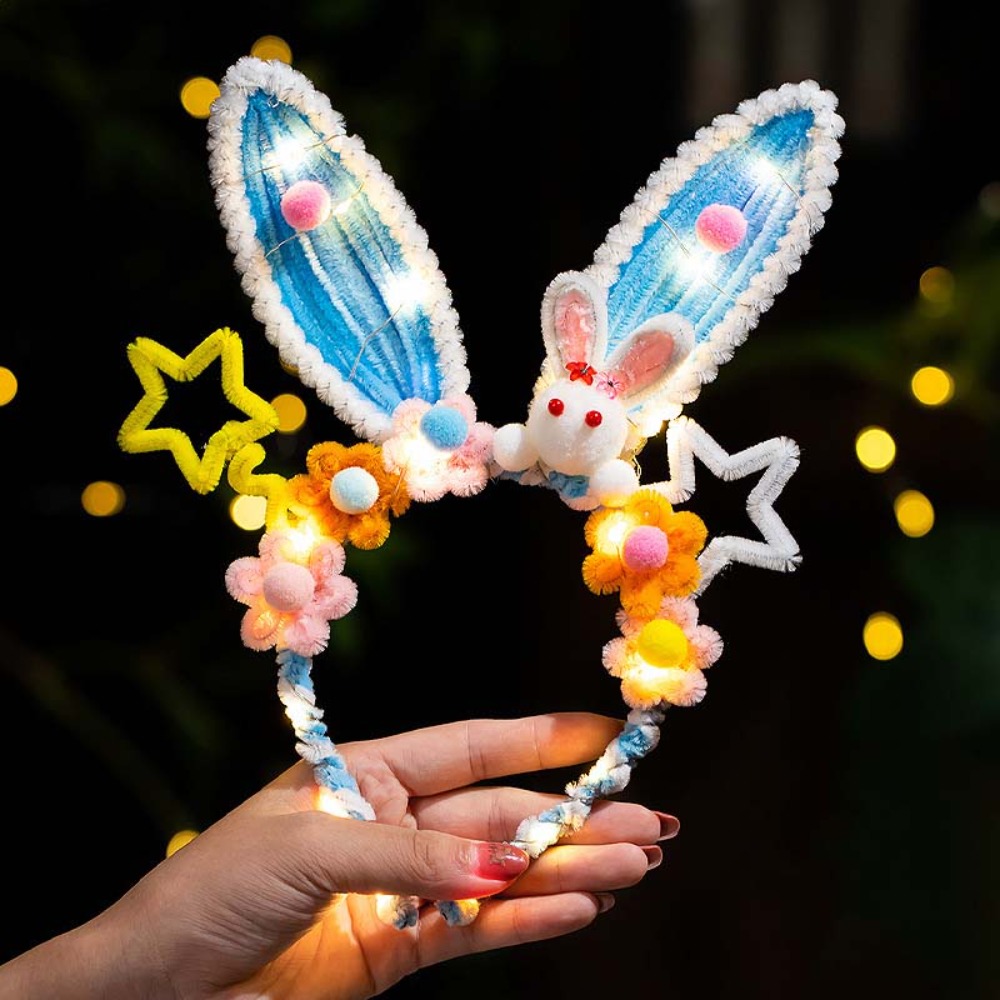 Easy Cosplay Prop - El yapımı Tavşan Kafa Bandı Işıklı