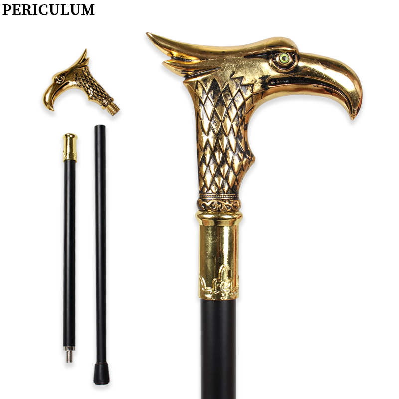 Detachable Cosplay Prop - Parlak Altın Kartal Başlı, Kavisli Saplı,