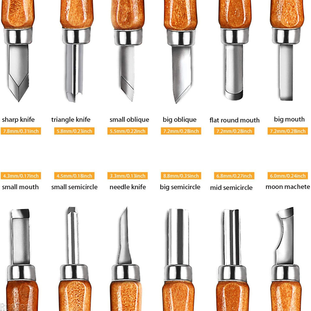 Craft Knife Set - 12 adet SK2 ağaç işleme oyma