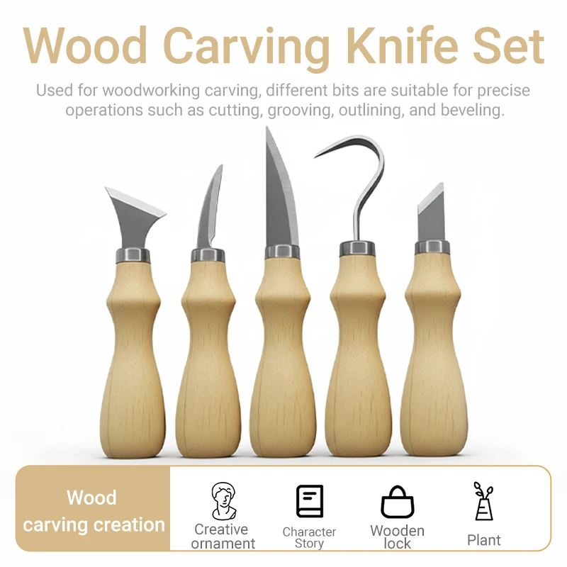 5 adet ahşap oyma alet takımı, - Craft Knife Set incelemesi ve fiyatı